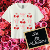 Cherries & Bows Cropped Tee