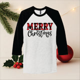 Merry Christmas Plaid Raglan Tee