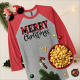 Merry Christmas Plaid Raglan Tee