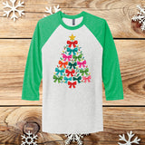Christmas Tree Bows Raglan