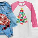 Christmas Tree Bows Raglan