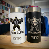 Team Alpha Black 16 oz. Insulated Can Cooler